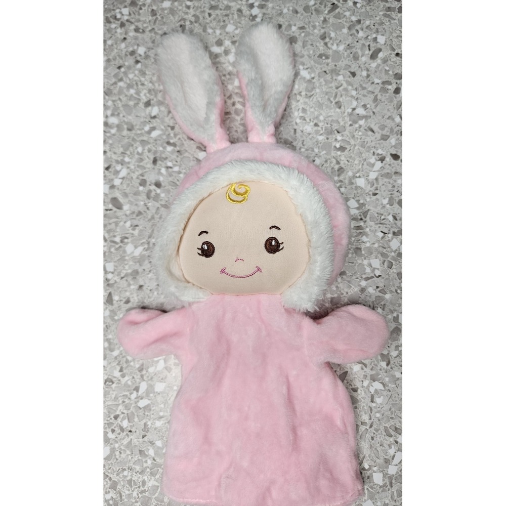 GANZ  Baby Bunny Puppet Plush Doll Pink Ears Stuffed Doll Toy